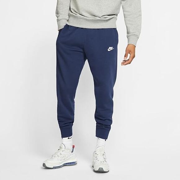 NEW Nike Club Fleece Joggers Men’s Pants Navy Blue Size Large BV2671-410 - Picture 1 of 7